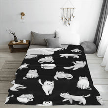 Load image into Gallery viewer, Funny Kitty Fleece Throw Blanket