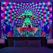 Load image into Gallery viewer, Home Fashion Simple Mushroom Tree Of Life Print Fluorescent Tapestry
