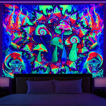 Load image into Gallery viewer, Home Fashion Simple Mushroom Tree Of Life Print Fluorescent Tapestry
