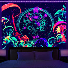 Load image into Gallery viewer, Home Fashion Simple Mushroom Tree Of Life Print Fluorescent Tapestry
