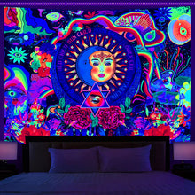Load image into Gallery viewer, Home Fashion Simple Mushroom Tree Of Life Print Fluorescent Tapestry
