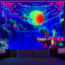 Load image into Gallery viewer, Home Fashion Simple Mushroom Tree Of Life Print Fluorescent Tapestry
