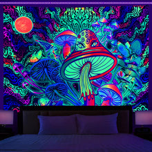 Load image into Gallery viewer, Home Fashion Simple Mushroom Tree Of Life Print Fluorescent Tapestry
