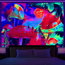 Load image into Gallery viewer, Home Fashion Simple Mushroom Tree Of Life Print Fluorescent Tapestry
