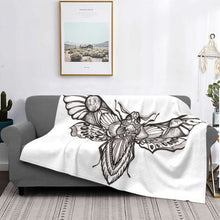 Load image into Gallery viewer, Death Moth Fuzzy Plush Lightweight Throw Blanket
