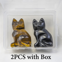 Load image into Gallery viewer, Natural Crystal Cat Stone Carving Figurines
