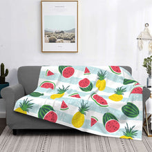 Load image into Gallery viewer, Striped Watermelon Pineapple Throw blanket
