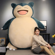 150/200cm Giant Snorlax Skin plush toy cover: Soft plush pillow case with zipper