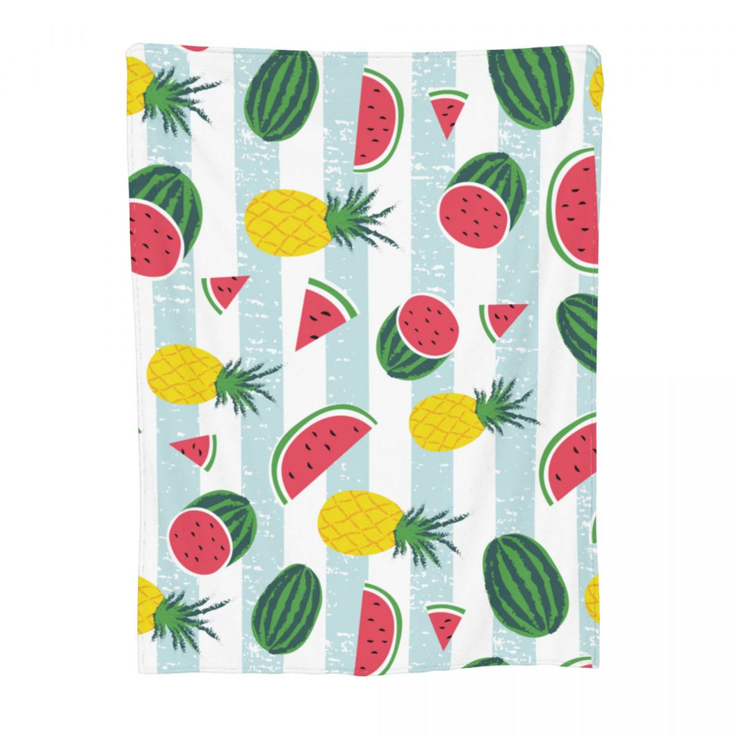 Striped Watermelon Pineapple Throw blanket