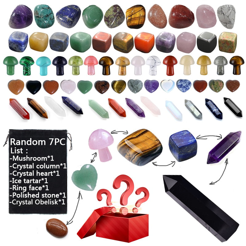 Natural Stone and Crystals & 7pc Mystery Bag