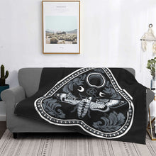 Load image into Gallery viewer, Death Moth Fuzzy Plush Lightweight Throw Blanket

