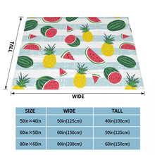 Load image into Gallery viewer, Striped Watermelon Pineapple Throw blanket
