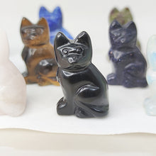 Load image into Gallery viewer, Natural Crystal Cat Stone Carving Figurines
