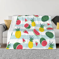 Striped Watermelon Pineapple Throw blanket