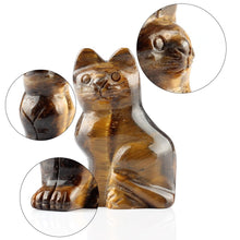 Load image into Gallery viewer, Natural Crystal Cat Stone Carving Figurines

