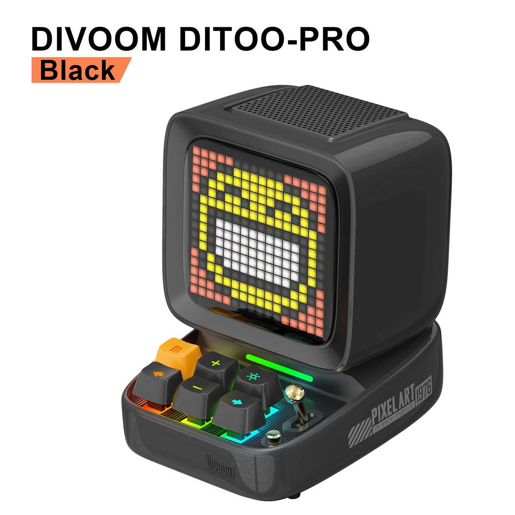 Divoom Ditoo-Pro Retro Pixel Art Bluetooth Portable Speaker/Alarm Clock with LED Display