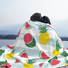 Load image into Gallery viewer, Striped Watermelon Pineapple Throw blanket
