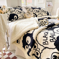 2 In 1 Multi Functional Quilt Blanket: Thick Super Soft Double-layer Plush Flannel Blanket
