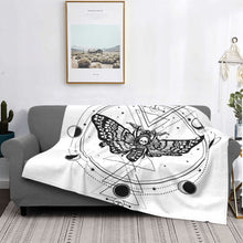 Load image into Gallery viewer, Death Moth Fuzzy Plush Lightweight Throw Blanket
