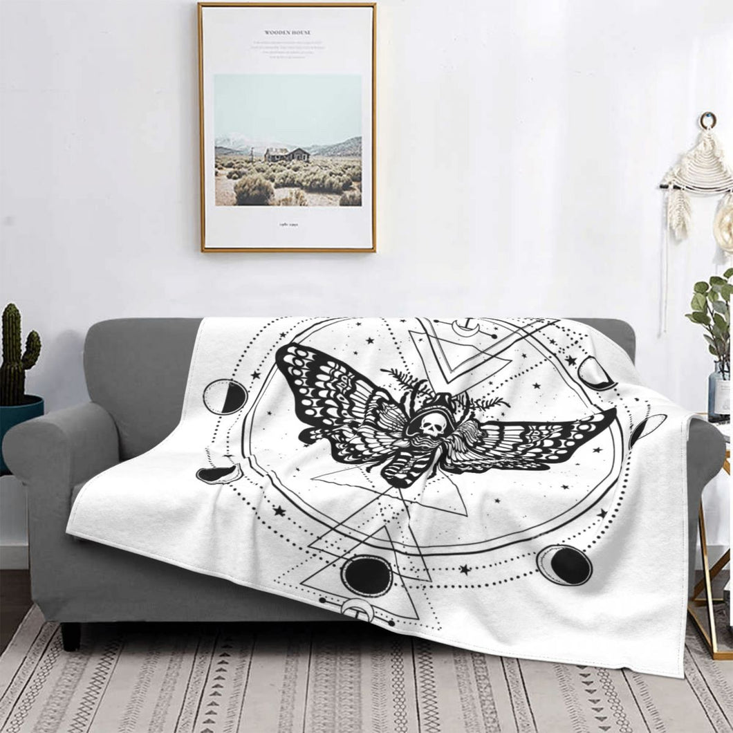Death Moth Fuzzy Plush Lightweight Throw Blanket