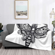 Load image into Gallery viewer, Death Moth Fuzzy Plush Lightweight Throw Blanket
