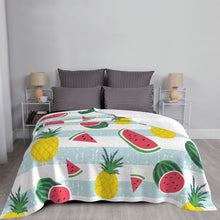 Load image into Gallery viewer, Striped Watermelon Pineapple Throw blanket
