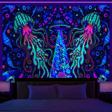 Load image into Gallery viewer, Home Fashion Simple Mushroom Tree Of Life Print Fluorescent Tapestry
